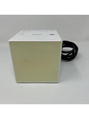Sony ICF-C1 FM/AM Radio Alarm Clock White Cube Tested Working